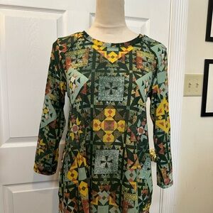 LOGO by Lori Goldstein crew neck mesh Tunic